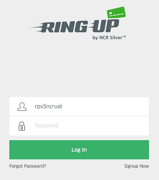 Ring Up Login Screen